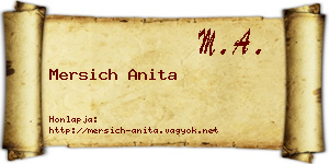 Mersich Anita névjegykártya